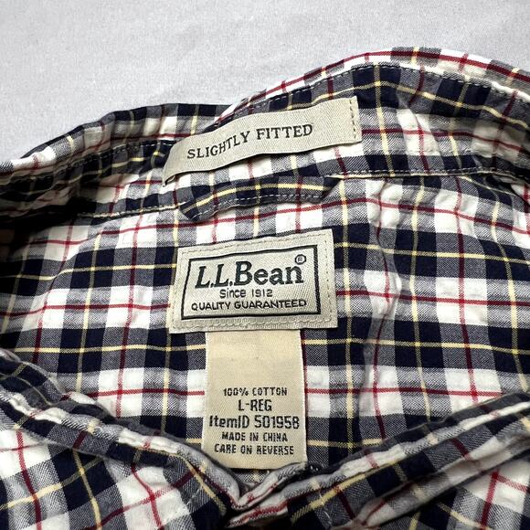 L.L. Bean Slightly Fitted Plaid Shirt Large Regular - Picture 3 of 7